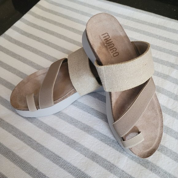 Munro Tan Sandals with Cushioned Footbed - Picture 6 of 14